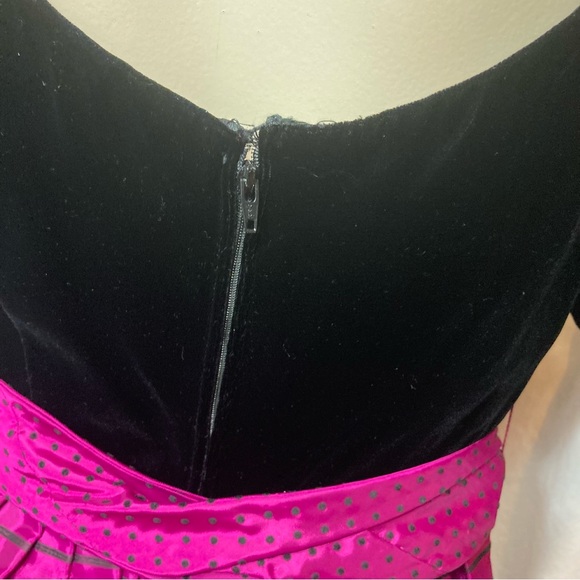 Vintage 1980s black velvet pink prom dress Inner Circle Inc. small - Picture 10 of 15